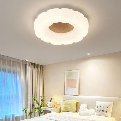 Nordic Creative Petals PE Wood Grain LED Flush Mount Ceiling Light