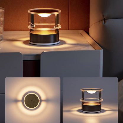 Modern Simplicity PMMA PC Stainless Steel Aluminum Cylinder LED Table Lamp For Bedside