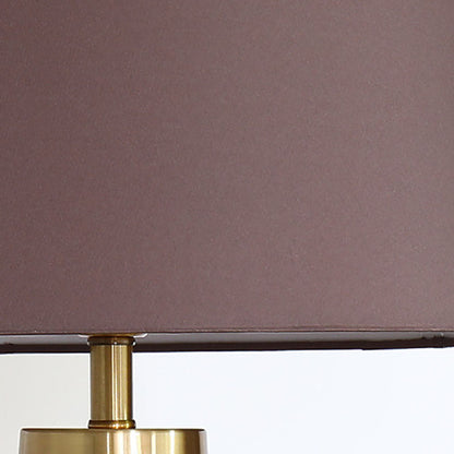 Contemporary Scandinavian Lucite Vase Base Glass Fabric 1-Light Table Lamp For Bedroom