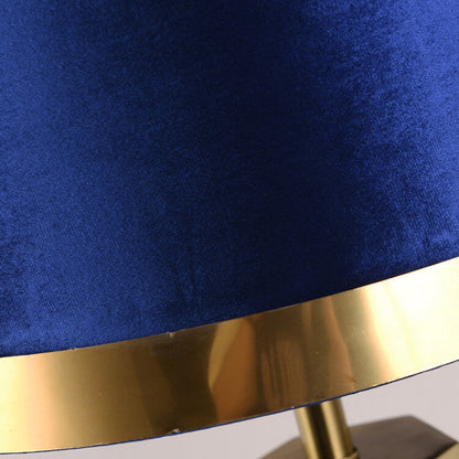 Luxury Art Fabric Metal Geometric Base 1-Light Table Lamp
