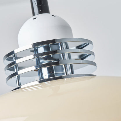 Japanese Minimalist Hardware Glass Round Head Retractable 1-Light Pendant Light