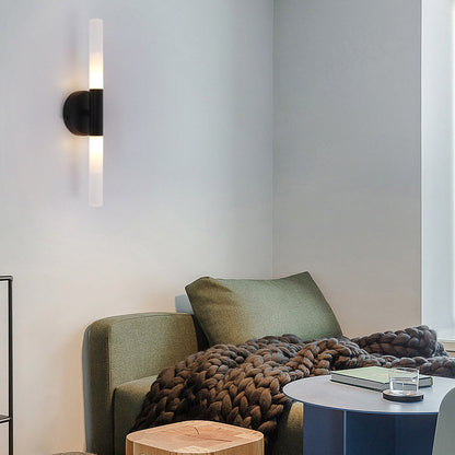 مصباح حائط LED أسطواني من الألومنيوم والحديد بتصميم عصري بسيط لغرفة المعيشة 