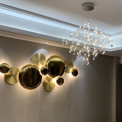 مصباح حائط LED دائري معدني فاخر حديث لغرفة المعيشة 