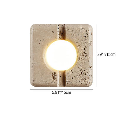 Contemporary Retro White Travertine Square Shade LED Wall Sconce Lamp For Study