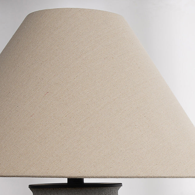 Traditional Vintage Ceramic Fabric Metal Conic Pot 1-Light Table Lamp For Bedside