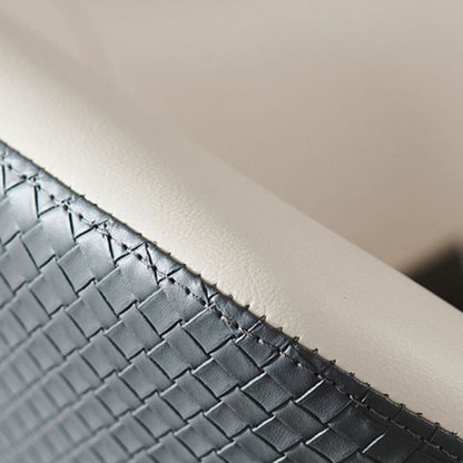 Contemporary Scandinavian PU Leather Carbon Steel Sponge Square Lozenge Dining Chair Backrest Armrest For Dining Room