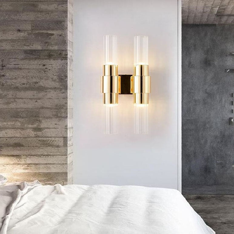 Modern Iron Glass 1/2-Light Wall Sconce Lamp