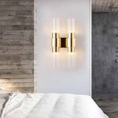 Modern Iron Glass 1/2-Light Wall Sconce Lamp