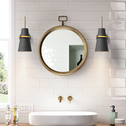 Contemporary Scandinavian Iron Cylinder Horn 1-Light Wall Sconce Lamp For Bedside