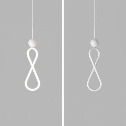 Contemporary Scandinavian Iron Silica Infinity Spiral LED Pendant Light For Bedroom
