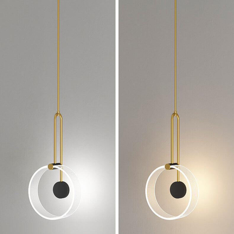 مصباح معلق LED طويل الخط بتصميم حلقة إبداعية فاخرة من Nordic Light 