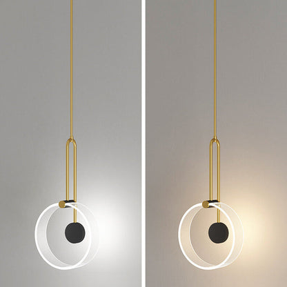 مصباح معلق LED طويل الخط بتصميم حلقة إبداعية فاخرة من Nordic Light 