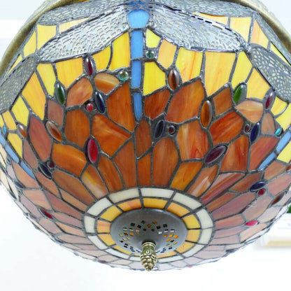 Traditional Vintage Half Round Table Teardrop Iron Glass 5/8 Light Pendant Light For Living Room