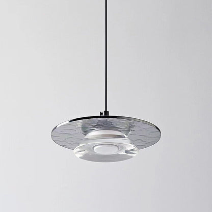 Modern Minimalist Tapered Disc Aluminum Acrylic Glass LED Pendant Light