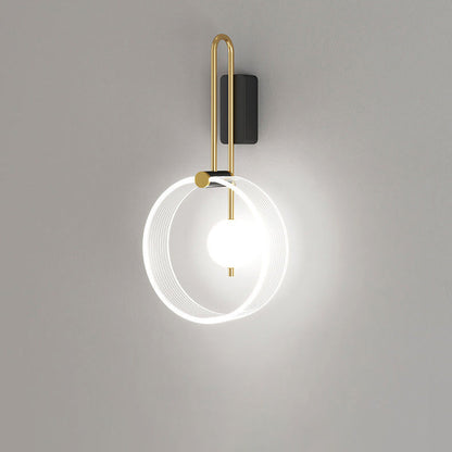مصباح حائط LED دائري من الأكريليك بتصميم عصري بسيط بجانب السرير 
