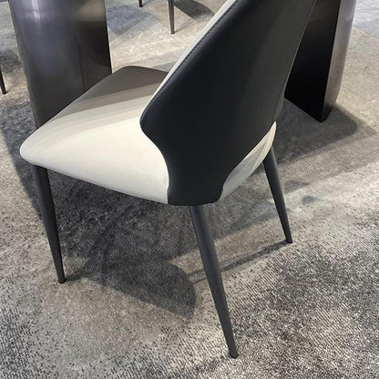 Contemporary Luxury Square Microfiber PU Leather Carbon Steel Dining Chair Backrest For Dining Room