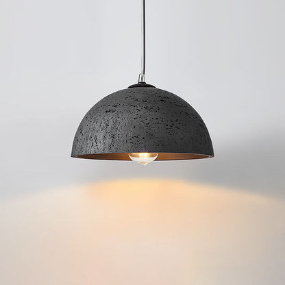Minimalist Resin Round Dome Hand Sculpted 1-Light Pendant Light