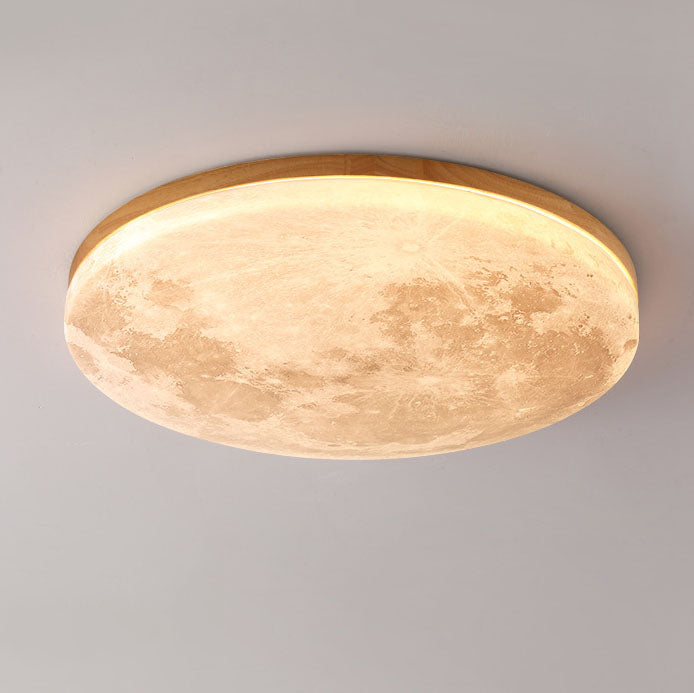 Nordic Minimalist Moon Round PVC LED Flush Mount Ceiling Light