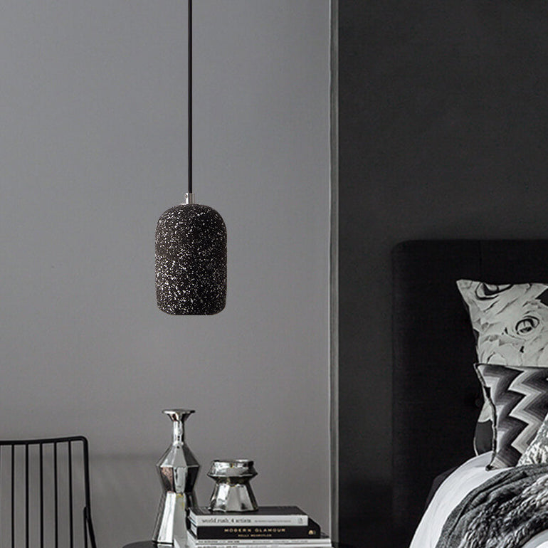 Scandinavian Industrial Minimalist Cylindrical Cement LED Pendant Light