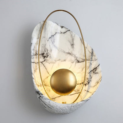 Contemporary Scandinavian Shell Resin Metal LED Wall Sconce Lamp For Living Room