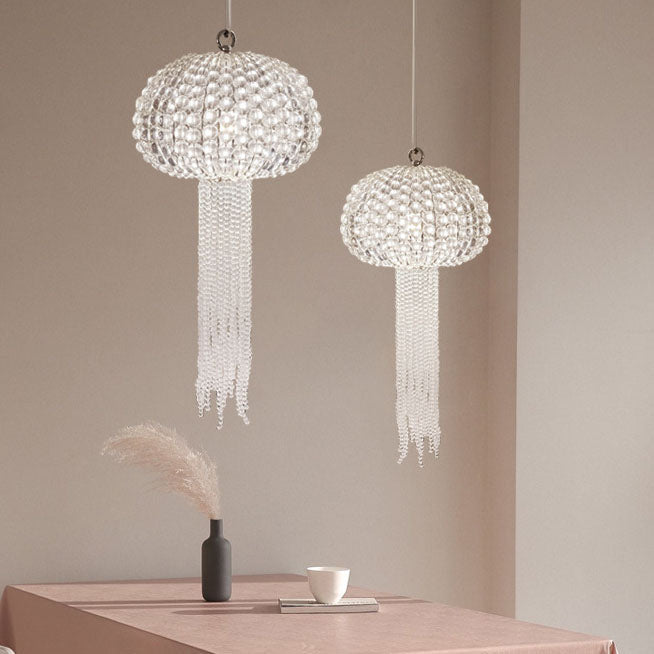 Modern Light Luxury Glass Jellyfish Shape 1-Light Pendant Light