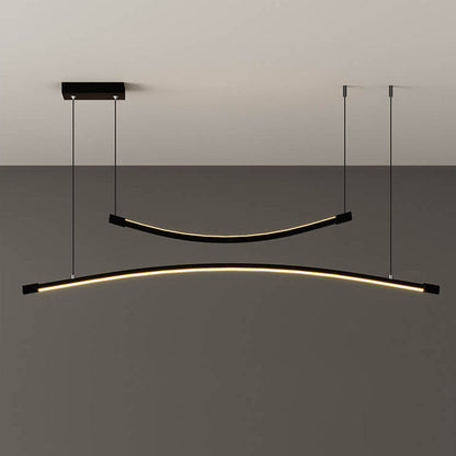 Modern Minimalist Double Curves Line Island Light LED Chandelier