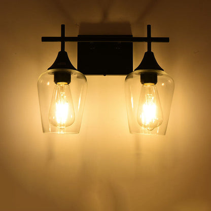 Industrial Simple Wine Glass Iron 2/3 Light Wall Sconce Lamp
