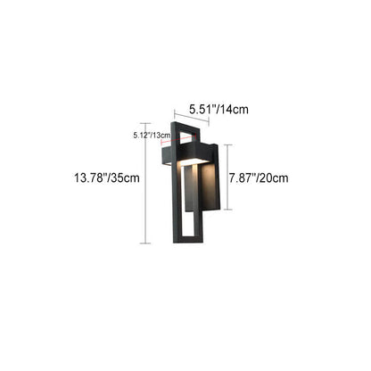 مصباح حائط LED مقاوم للماء مصنوع من الفولاذ المقاوم للصدأ بإطار هندسي عصري بسيط للفناء الخارجي 