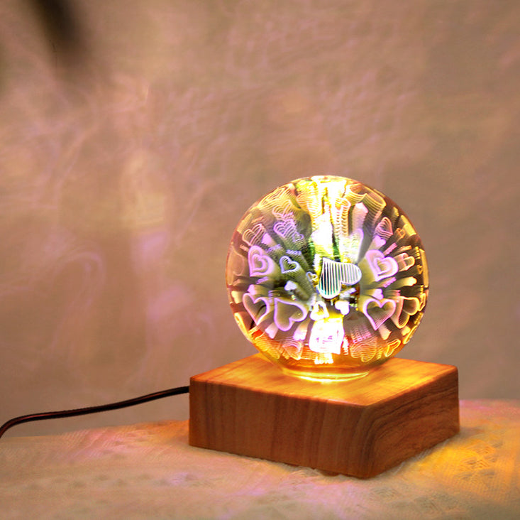 Colorful Glass Ball USB Plug-in 1-Light LED Decorative Table Lamp