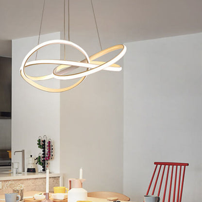 Nordic Art Curve Ring Aluminum Acrylic LED Chandelier
