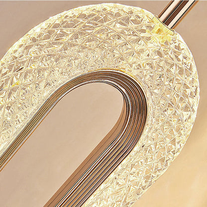 ثريا LED بتصميم بيضاوي الشكل مصنوعة من سبائك الزنك والأكريليك لغرفة المعيشة 