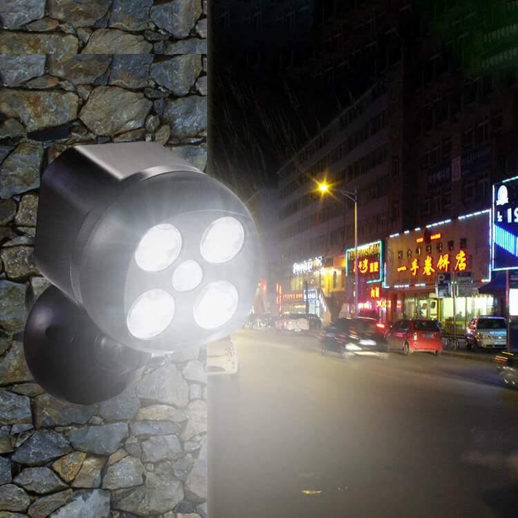 Simple Spotlight 4 LED Rotating Sensor Street Light Wall Sconce Lamp ...