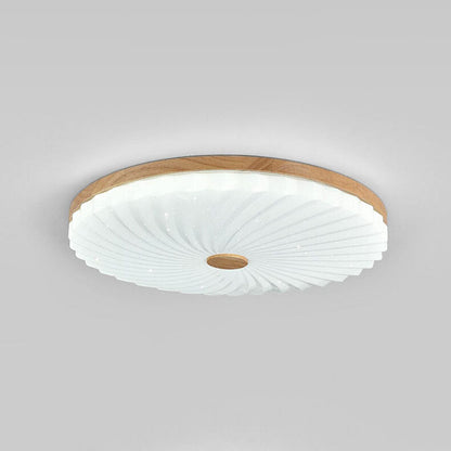 Modern Log Pleated Star Effect Round LED Flush Mount Ceiling Light