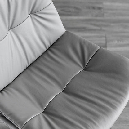 Contemporary Nordic Round Base Rectangle Cushion Nappa Leather Foam Metal Frame Bar Stool Backrest For Dining Room