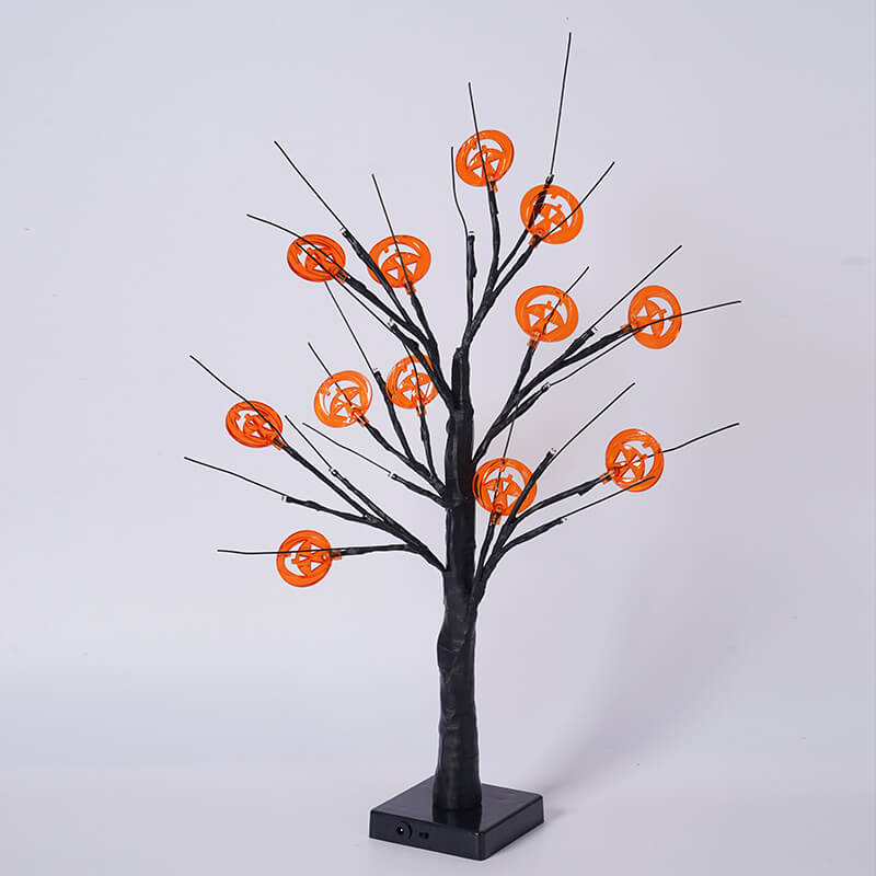 Halloween Tree Light Pumpkin Bats Simulation Tree Light USB Battery Decoration Table Lamp