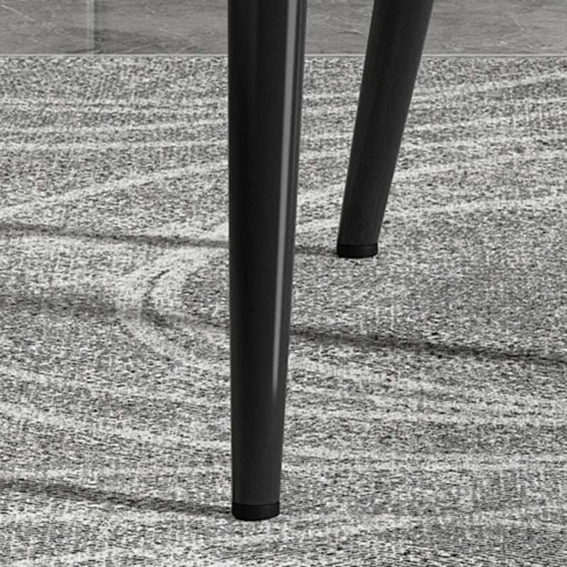 Contemporary Scandinavian Nappa leather Fabric Carbon Steel Sponge Square Wing Dining Chair Backrest Armrest For Dining Room