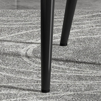 Contemporary Scandinavian Nappa leather Fabric Carbon Steel Sponge Square Wing Dining Chair Backrest Armrest For Dining Room