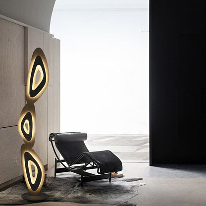 Modern Minimalist Acrylic Leaves Shadow Hardware Base LED Standing Floor Lamp