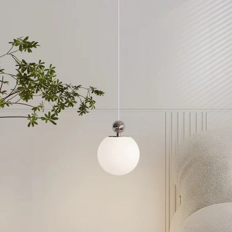 Modern Minimalist Round Ball Iron Glass 1-Light Pedant Light For Bedroom