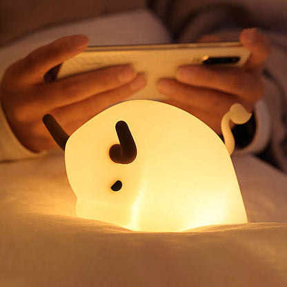 Animal Cow Silicone USB Timer Dimmable LED Night Light Table Lamp