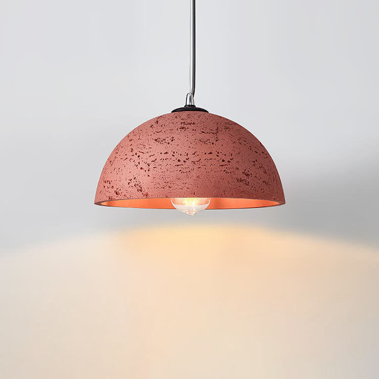 Minimalist Resin Round Dome Hand Sculpted 1-Light Pendant Light