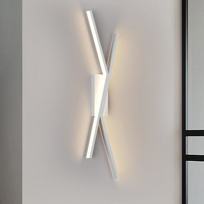 Modern Minimalist Iron Aluminum Silica Cubic Line LED Wall Sconce Lamp For Bedroom