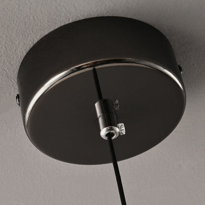 Italian Minimalist Glass Round Metal 1/2 Light Chandelier