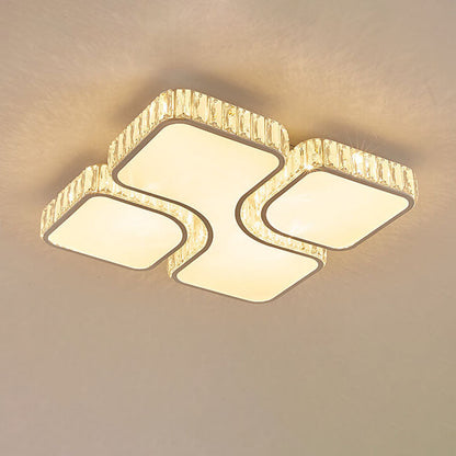 مصباح LED معدني مستطيل الشكل فاخر باللون الذهبي بتصميم عصري 