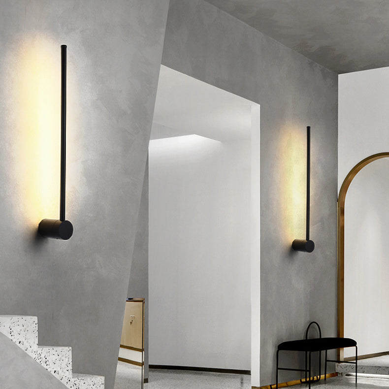مصباح حائط LED طويل من الألومنيوم والحديد والسيليكون بتصميم عصري بسيط لغرفة النوم 