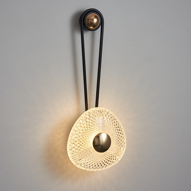 Modern Luxury Round Acrylic Metal Hanging LED Wall Sconce Lamp