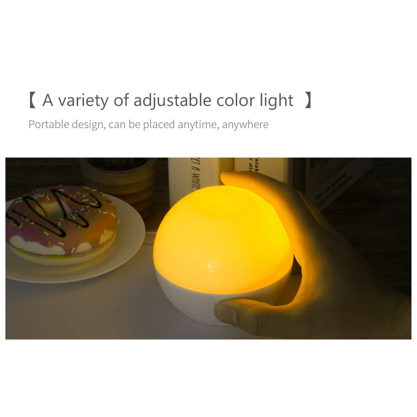 LED Round Ball Night Light 16 Color Remote Control Touch  Table Lamp