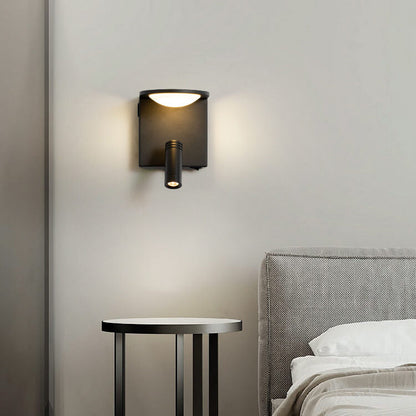 Modern Simple Square USB Spotlight Rotating LED Wall Sconce Lamp