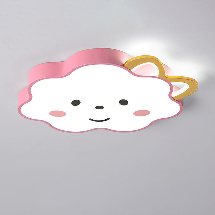 Cartoon Creative Clouds Cat Ears LED Flush Mount Ceiling Light