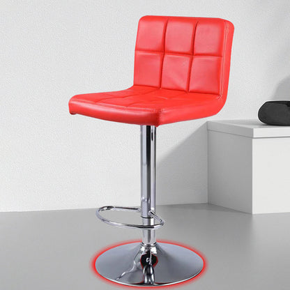 Contemporary Simplicity Square PU Leather Adjustable Swivel Bar Stool Backrest Footrest For Dining Room